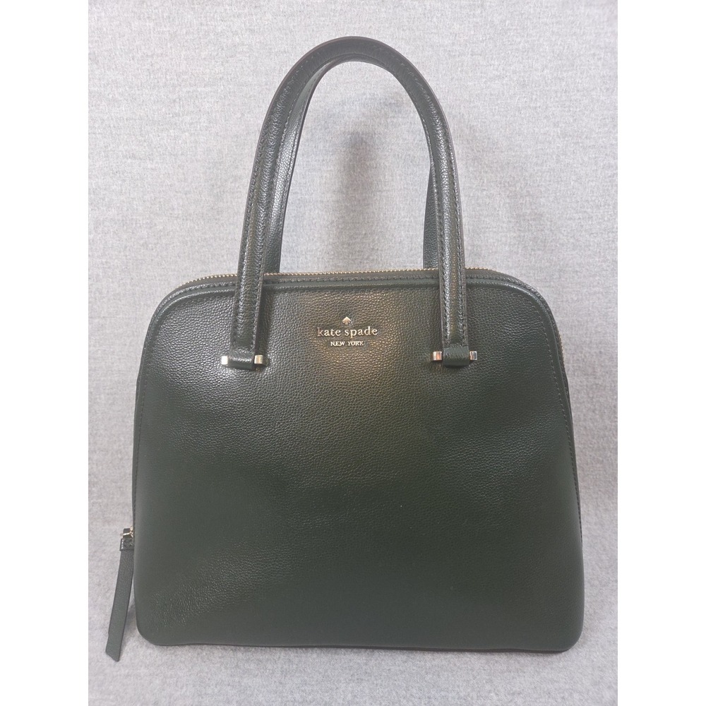 Kate Spade New York Spruce Green Patterson Pebble Leather Dome Satchel Purse Bag